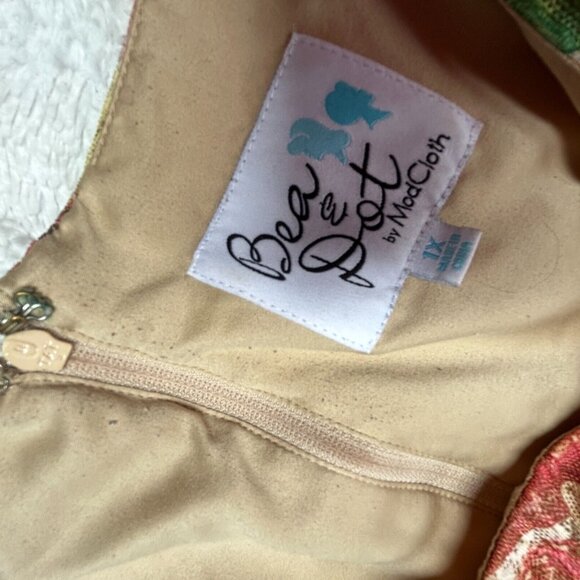 Bea & Dot by Modcloth Multicolor Butterfly Print A-Line Dress Plus Size 1X Lined - Picture 3 of 11